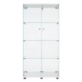 thumbnail image 6 of Lighted Two-Door Glass Display Cabinet with 4 Shelves & Remote-Control LED Lighting, White for Collectibles & Decor, Security Lock & Easy Assembly, 6 of 9