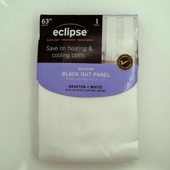 Braxton Thermaback Blackout Curtain Panel - Eclipse - White (42 x 63)