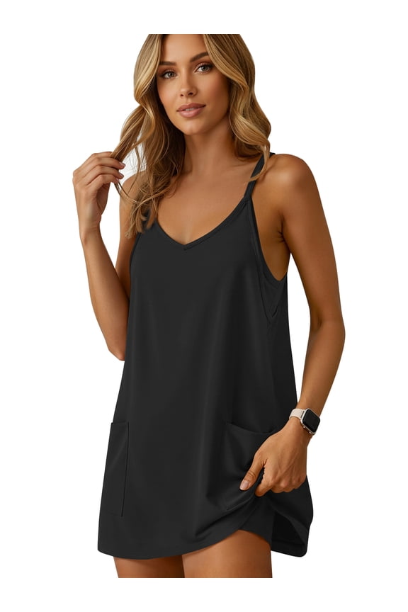 Women Workout Dresses Tennis Athletic Dress Built in Shorts Sundress Women Casual Dress Summer Travel Vacation