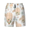 thumbnail image 4 of Lsque Mens Swim Trunks Air Balloon and Flower Pattern - Bathing Suit Compression Liner - Beach Swim Shorts Swimwear - (S-3XL) - Stretch Quick Dry -Large, 4 of 9