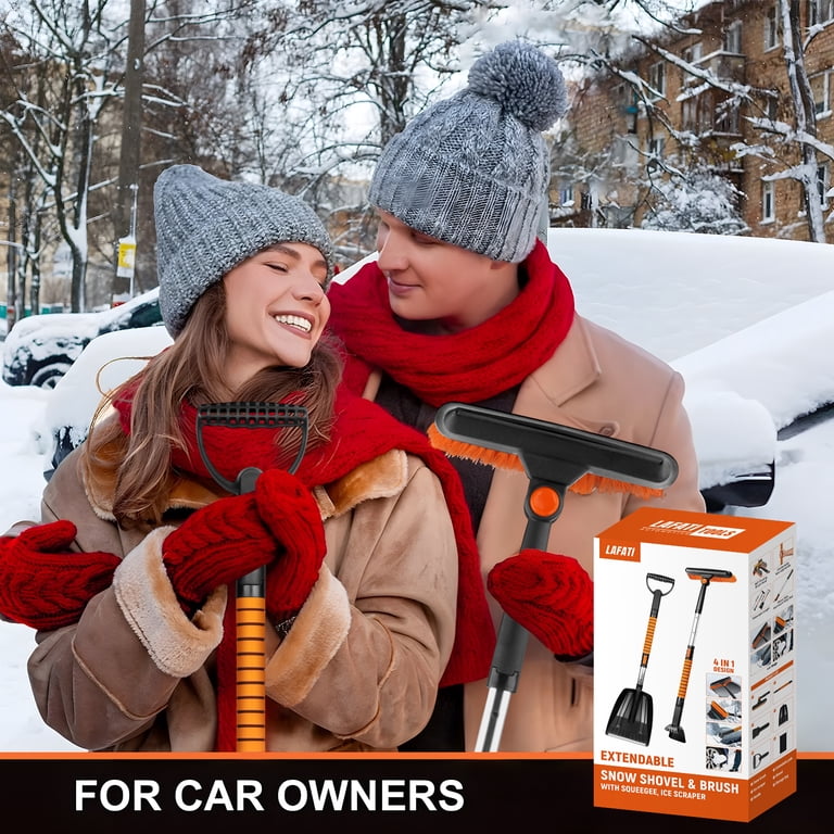 Extendable Ice Scraper and Snow Brush with 180° Head photo 3