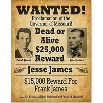 Jesse James Wanted Poster - 11x14 Unframed Print - Great Gift for Westerns Fans