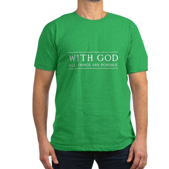CafePress - With God All Things Are Possible T Shirt - Men's Fitted T-Shirt