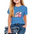 thumbnail image 2 of T-shirt à Manches Courtes à Col Rond pour Enfants, Mélange Doux Polyester-Spandex, Imprimé Graphique Coloré, Tissu Respirant, Tenue Décontractée, Convient aux Âges de 2 à 10 Ans, 2 of 4