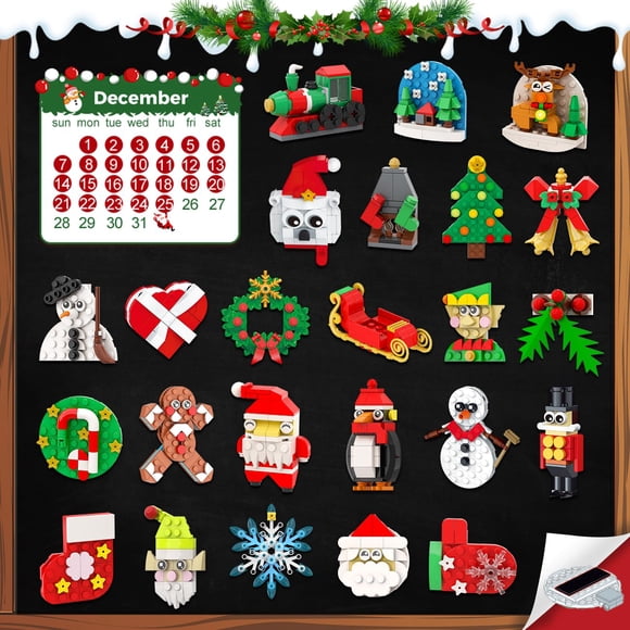 Juego de imanes navideños para nevera HOGOKIDS 2025 con calendario de adviento