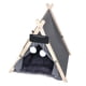 thumbnail image 5 of Tipi para mascotas, refugio de de invierno, casa para perros transpirable, tienda de campaña para gatos, cama con cojín, para cachorros de gris, 5 of 8