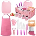 thumbnail image 1 of Juego de cuchillos de cocina Montessori Toys Windidi con delantal y guante, 1 of 8