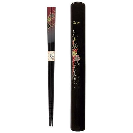 

Kafuh KS8/R Japanese Chopsticks Set with Travel Carry Case Red with Beautiful Foral