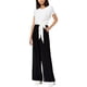 thumbnail image 1 of maison Jules Womens Colorblocked Tie-Front Jumpsuit, Negro, 8, 1 of 1