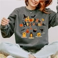 thumbnail image 3 of Cute Halloween Sweatshirt – Happy Halloween Ghost, Cat, Pumpkin Fall Pullover for Women. Perfect for Halloween parties, spooky season outfits., 3 of 6