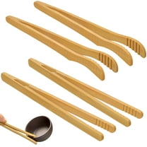 ULTNICE 12Pack Mini Bamboo Tongs Thermal Safety For Serving Food In Kitchen And Tea Ceremony