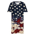 thumbnail image 4 of QUNYINEY Plus Size Women Summer Dresses 2026 Short Sleeve Midi Patriotic Independence Day A Line Dress Loose Fit with Pockets V-Neck Dresses, 4 of 8