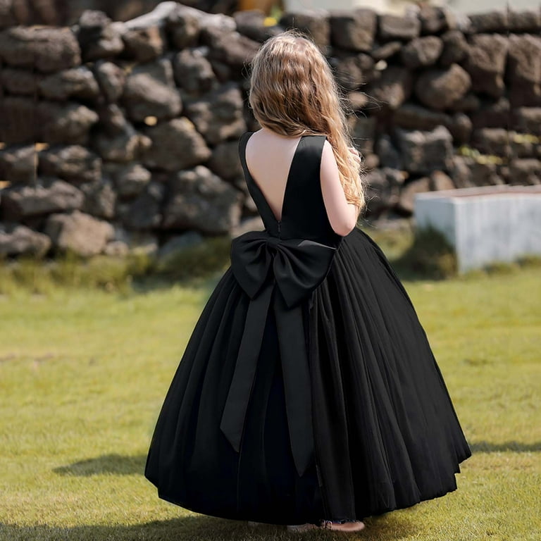 Gunia Baby Girl Dress Flower Satin Pageant Wedding Kids Pearls