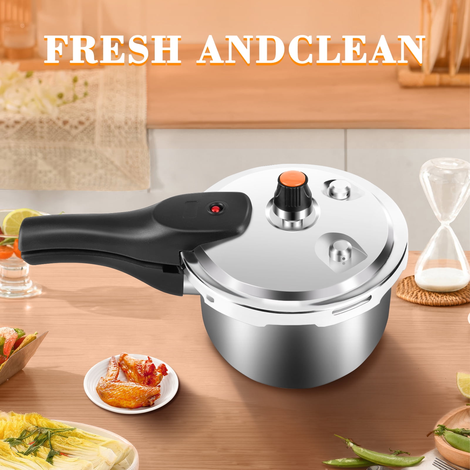 Stainless Steel Pressure Cooker, 2L Stainless Steel Pressure Cooker Cooking Various Foods For Induction Cooker