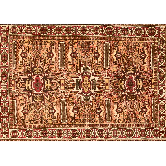 Ahgly Company Indoor Rectangle Persian Orange Traditional Area Rugs, 5' x 7'