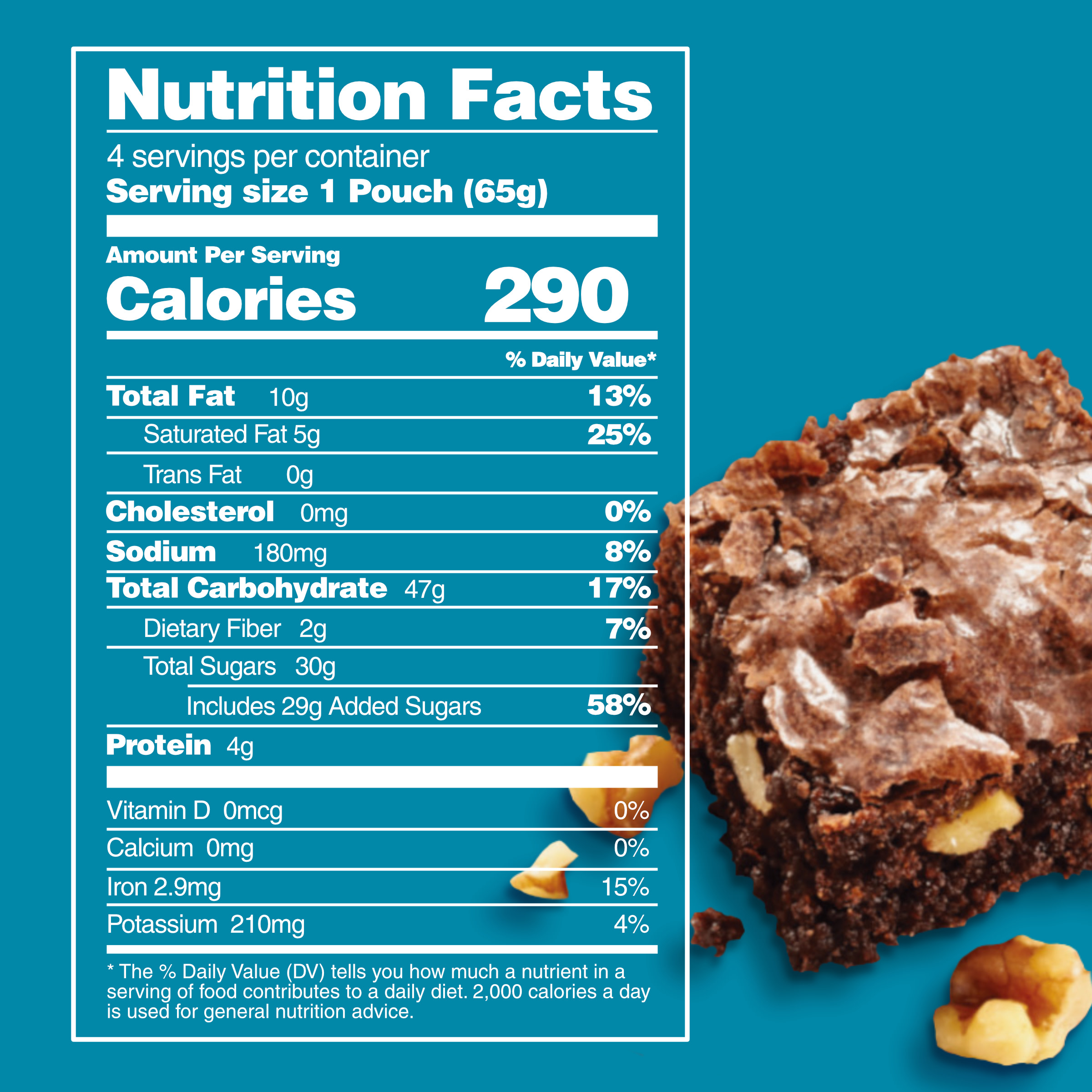 Duncan Hines Mug Cakes Walnut Brownie Mix 4 - 2.2 oz Pouches