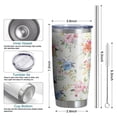 thumbnail image 6 of 20oz Tumbler with Lid and Straw Stainless Pioneer Flower Steel Vacuum Insulated Water Coffee Tumbler Cup, Double Wall Vacuum Insulated Travel Mug Reusable Tumblers for Ice Drinks, Hot Beverage, 6 of 7