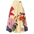 thumbnail image 3 of Women's Bohe Floral Maxi Skirt High Waist A-Line Long Skirt with Pockets Summer Beach Skirt for Casual Wear, 3 of 4