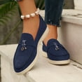 thumbnail image 2 of Womens Shoes,Casual Shoes Solid Suede On for Fashion Wear Flat Bottom Casual Shoes for Versatile Style,Shoes for Women,Navy,9..5, 2 of 6