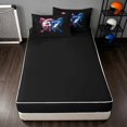 thumbnail image 4 of Manfei Cartoon Baseball Zipper Twin Comforter Sets with Fitted Sheet and 2 Pillowcases, 67 Sport Zipper Bedding Set, Black Pink Blue, 4 of 7