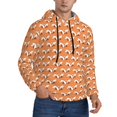 thumbnail image 2 of Wukai Sleepy Foxes Print Men Hoodies Fleece Sweatshirts Long Sleeve Sweaters Pullover Fall Outfits Winter Clothes-4X-Large, 2 of 7