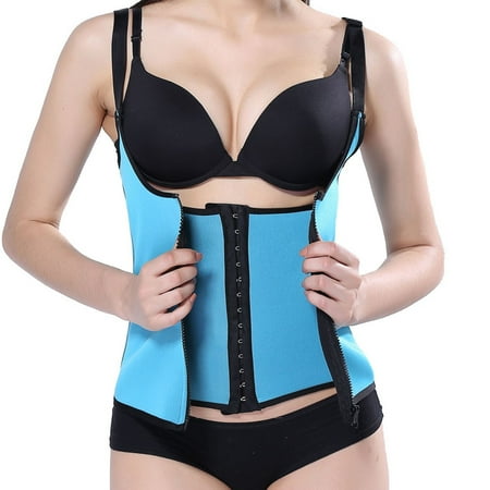 

Huachen Zipper Sweat Body Shaper Women Slimming Vest Waist Trainer Blue/S