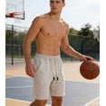 thumbnail image 3 of Jolyshlid Men’s 4-Pack Cotton Athletic Shorts with Pockets, Elastic Waist Drawstring Lightweight Workout & Casual Shorts for Summer,L, 3 of 11