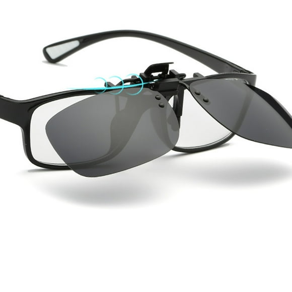 Men Fashion Square Polarized Clip-On Flip Up Metal Clip flip-on glass Sunglasses