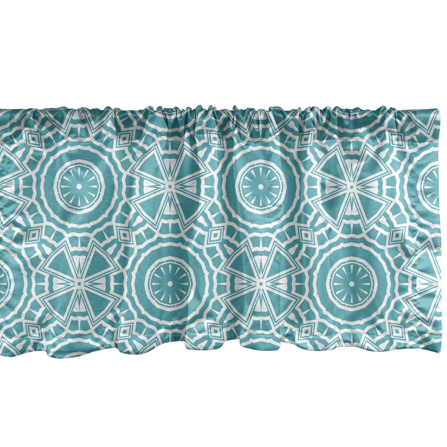 Ambesonne Boho Table Runner Continuous Abstract Pattern with Modern Mandala Effect Monochrome 16 X 72 Dining Room Kitchen Rectangular Runner Dark Seafoam and White