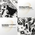 thumbnail image 6 of Flannel Boho Blanket for Couch, Country Western Aztec Printed Throw with Tassel, Soft Cozy Bohemian Blanket for Home Decor (Black and White, 50x60inches), 6 of 7