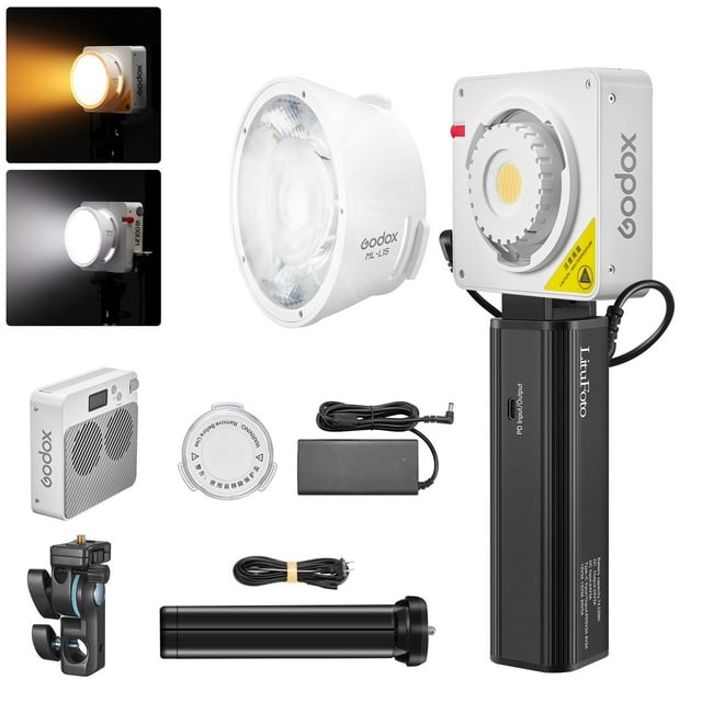 Lámpara de vídeo LED Godox ML100bi bicolor con empuñadura de batería