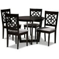 thumbnail image 2 of Bowery Hill Grey Fabric and Dark Brown Finished Wood 5-Piece Dining Set, 2 of 9