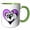 Green/White, variant on 3drose, Panda Bear Heart Cartoon, 15oz Mug