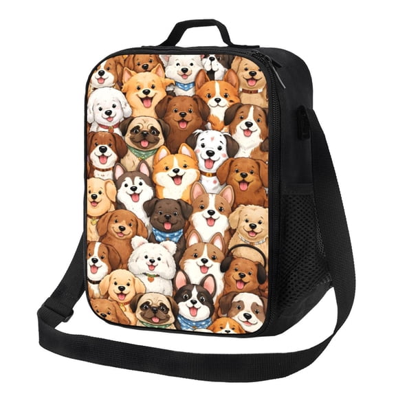 Dogs Lunch Bag Insulated Thermal Lunch Box with Shoulder Strap & Handle for Women and Men