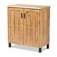 thumbnail image 1 of Baxton Studio Excel Armoire de Rangement à 2 Portes en Bois Fini Chêne Brun, 1 of 9
