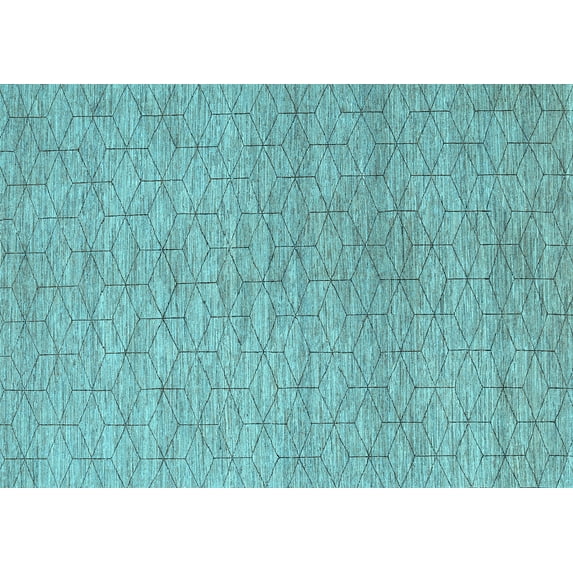 Ahgly Company Indoor Rectangle Abstract Light Blue Contemporary Area Rugs, 8' x 10'
