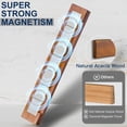 thumbnail image 5 of Magnetic Knife Strips, Magnetic Knife Holder for Wall 16 Inch, Acacia Wood Knife Magnetic Strip Use as Knife Bar, Knife Holder for Kitchen Utensil Organizer, Without hooks, 5 of 6