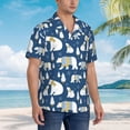thumbnail image 3 of Honeii cute winter bear Print Men’s Hawaiian Shirt,Classic Button-Down Short Sleeve Shirt, for Beach, Vacation, and Outdoor Activities,XX-Large, 3 of 7