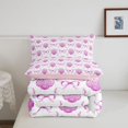 thumbnail image 5 of Manfei Pink Ribbon Bowknot Full Size Comforter Sets,Watercolor Ocean Shell Bedding Comforter Set,Pink Reversible,3-Piece,1 Comforter and 2 Pillowcases, 5 of 7