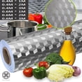 thumbnail image 1 of Pegatinas de papel de aluminio Luxtrada para cocina, impermeables, a prueba de aceite y antigrasa, para encimeras, decoración de pared, autoadhesivas, para salpicadero de cocina, papel tapiz y estufa., 1 of 8