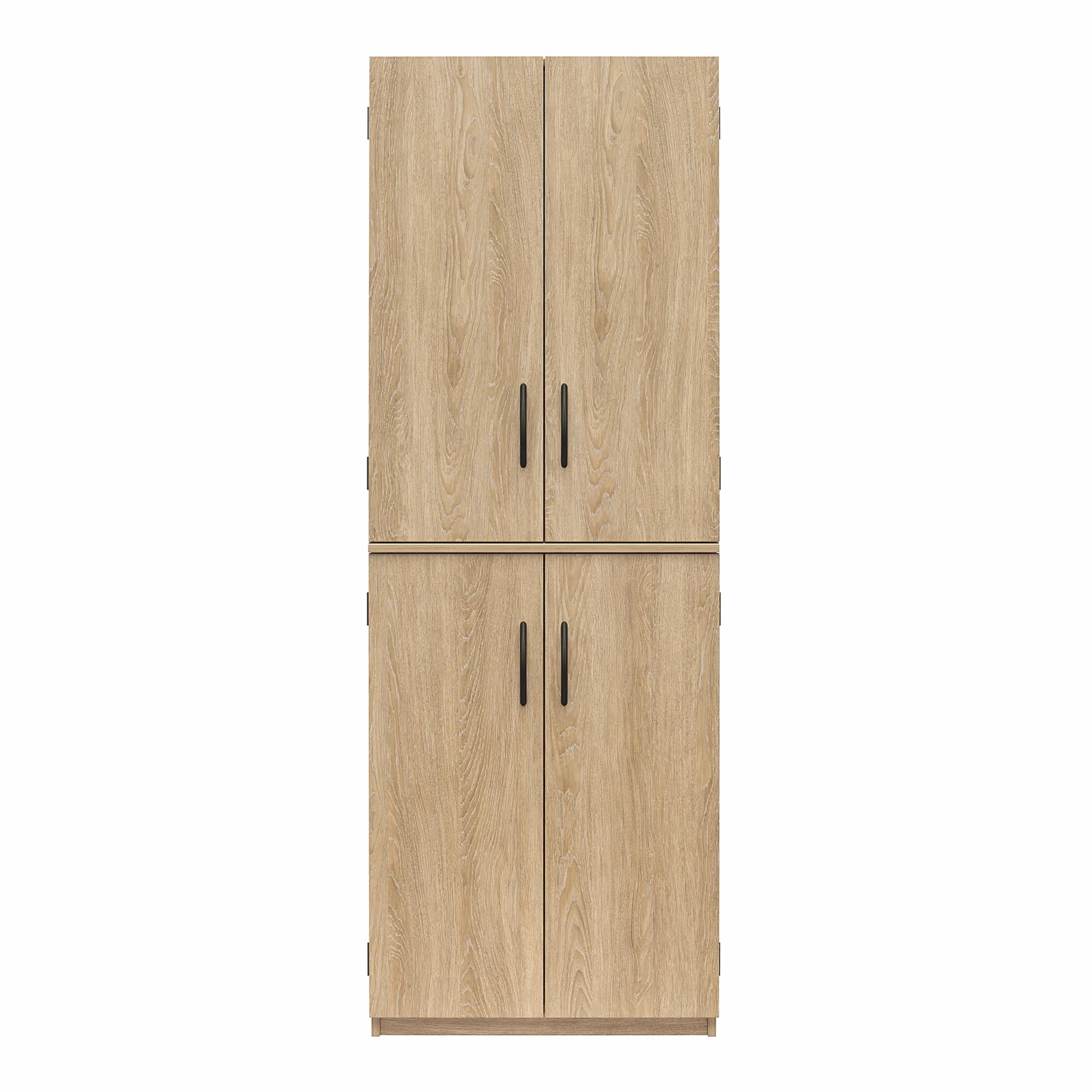 Mainstays 72" 4-Door Storage Cabinet, Natural