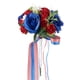 thumbnail image 2 of Ramo de rosas artificiales | Flores de mano simuladas | Decoración con cinta de bandera | Decoración patriótica para el hogar en el Día de la Independencia, 2 of 5