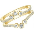 thumbnail image 2 of Divine Creation 2.00 Ct Round Cut White Diamond Enhancer Guard Wrap Ring 925 Sterling Silver For Women's 14K Yellow Gold Plated -4, 2 of 3