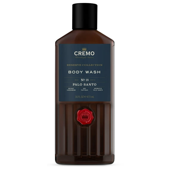 Cremo Body Wash Men, HMF23 Notes of Bright Cardamom, Dry Papyrus and Aromatic Palo Santo, 16 Fl Oz