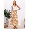 thumbnail image 4 of DARING DIVA Women's Summer Beach Paisley Maxi Skirts X-Small Beige Orange, 4 of 6