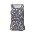 thumbnail image 4 of Xecao Daisies Flowers print women's scoop neck, loose-fit workout tank tops for the gym., 4 of 9