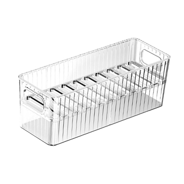 Organizador de funda de teléfono transparente con parte frontal abierta, ahorra espacio, elegante, portátil, con asa, caja de almacenamiento de