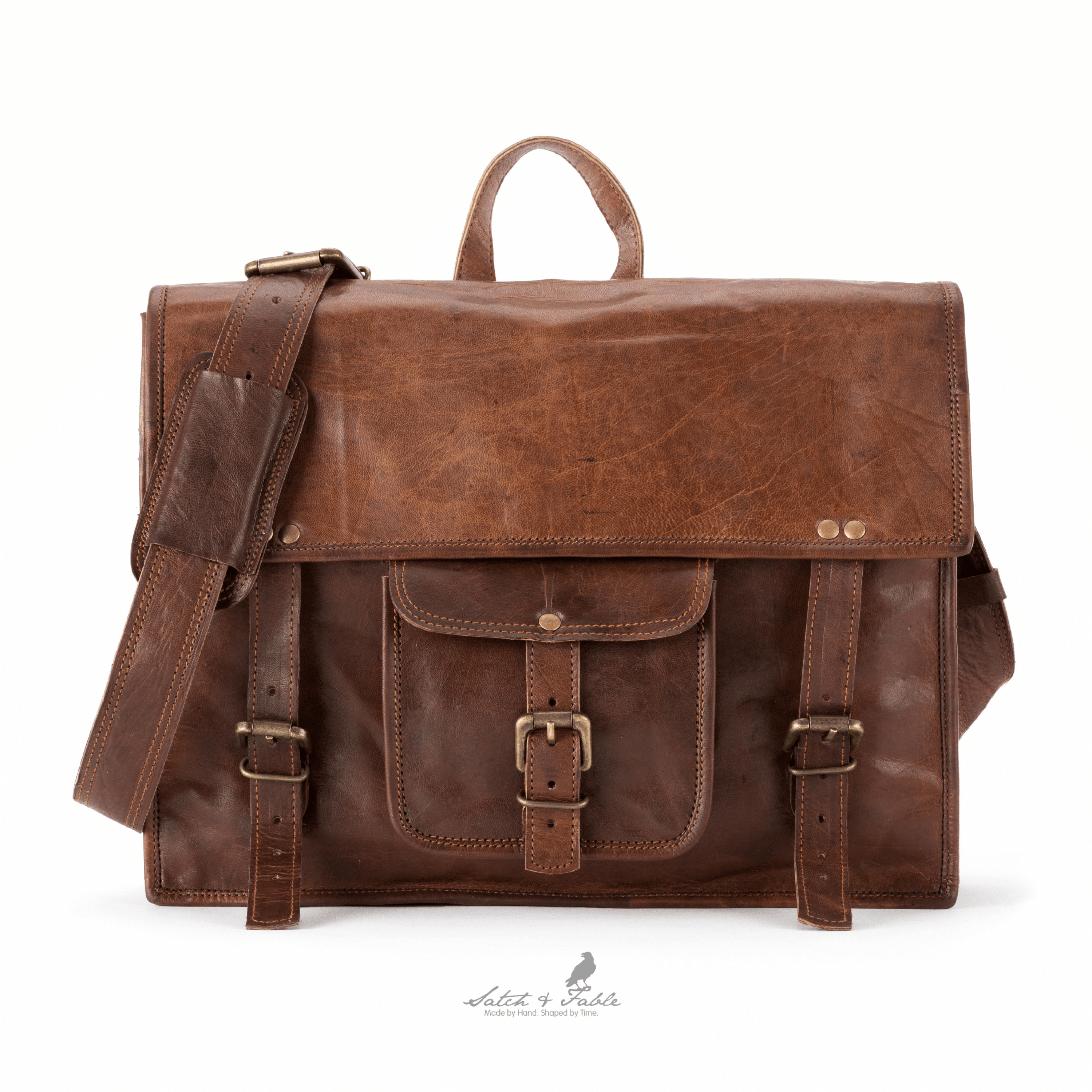 Satch & Fable Handmade Moroccan goat Leather Backpack Satchel