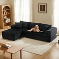 thumbnail image 6 of TEWLOSS 105" No-Assembly L-Shaped Sectional Sofa with Dual Cup Holders - Modular Cloud Couch, Deep Seating Upholstered Sofa for Living Room Bedroom, Left/Right Chaise & Sleeper, Gray, 6 of 11
