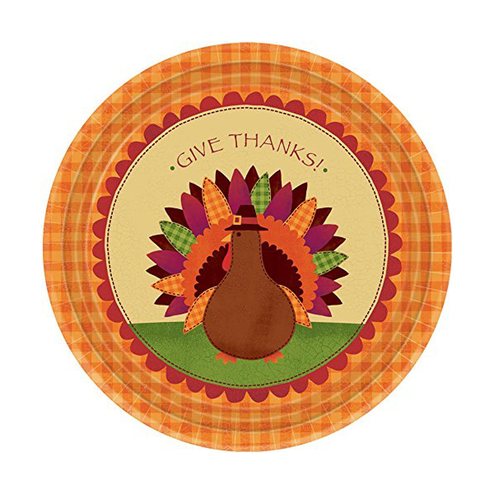 Turkey Dinner Round 7Inch Dessert Plates Value Pack, 18Coun
